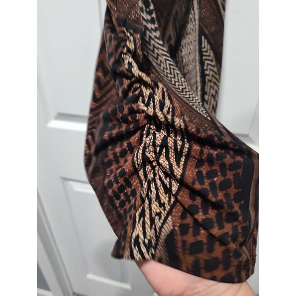 Ricki's Sz Medium Snakeskin print V-Neck Sleeveless Top W/ Rucheing At Waist - Picture 11 of 12